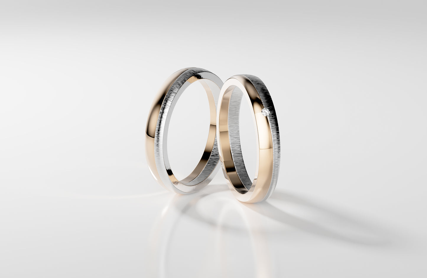 Linea Duo - Roségold | Natürlicher Diamant