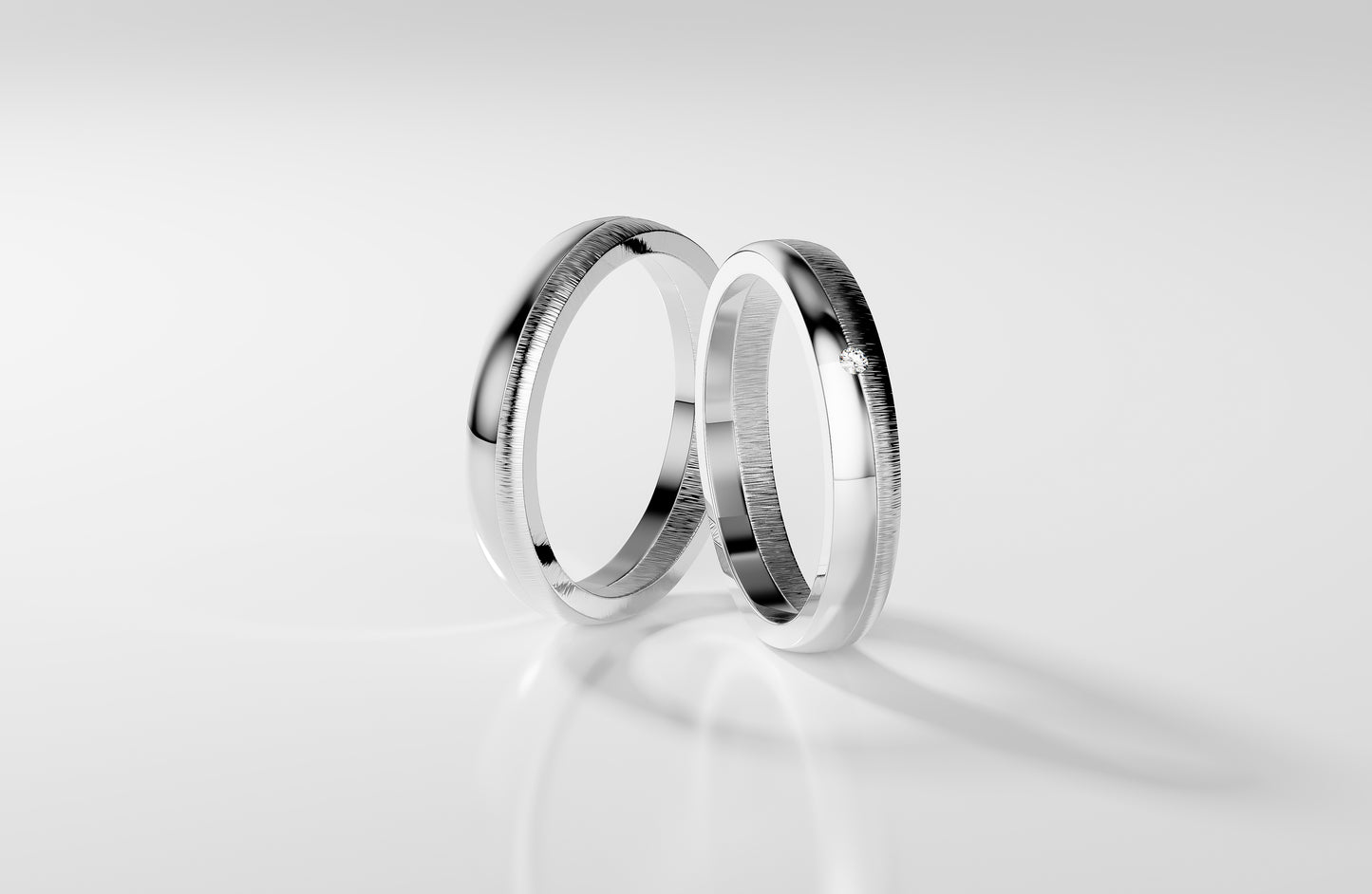 Linea Duo - Weißgold | Natürlicher Diamant