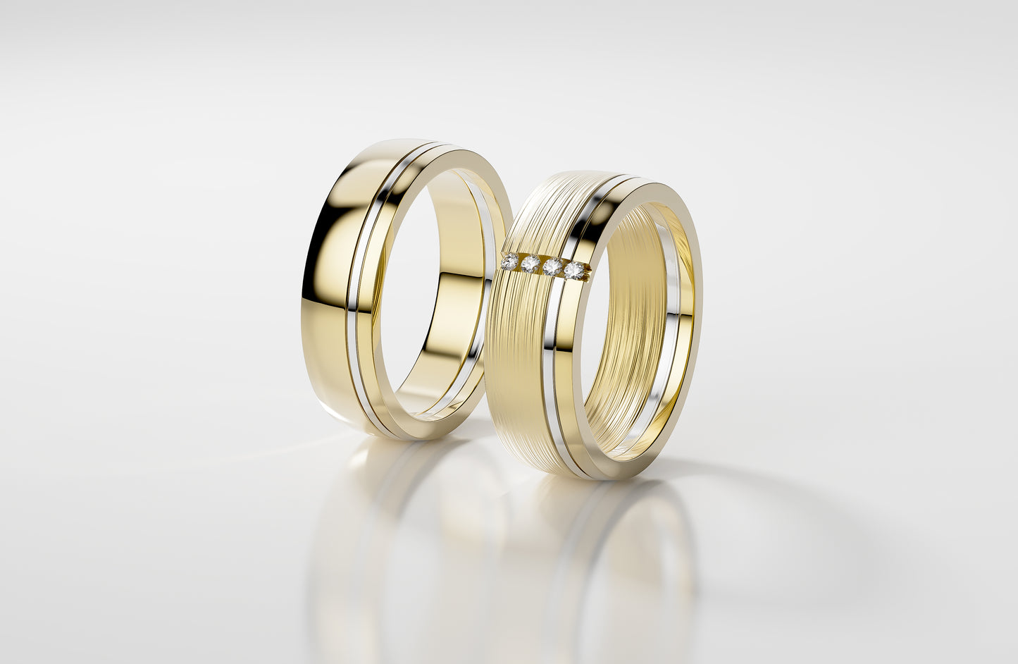 Alma Duo - Gelbgold | Natürlicher Diamant
