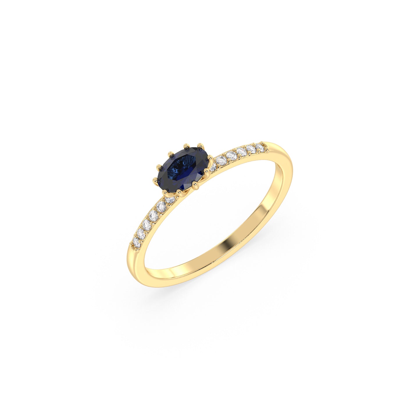 Celeste Saphir - Gelbgold | Natürlicher Diamant