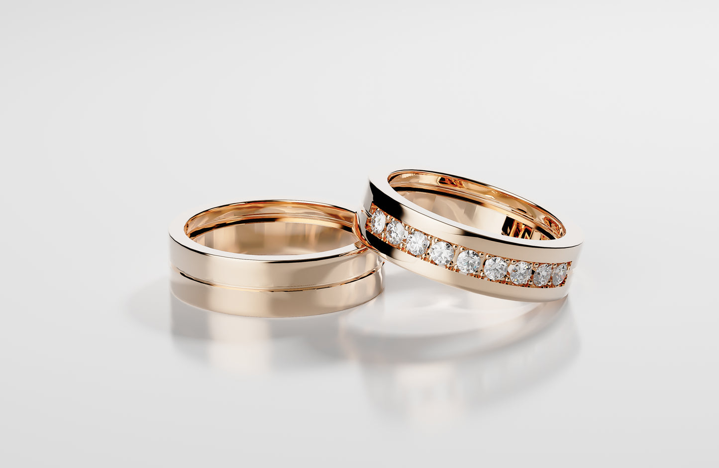 Eterna Duo - Roségold | Natürlicher Diamant