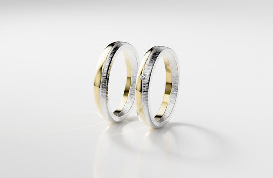 Linea Duo - Gelbgold | Natürlicher Diamant