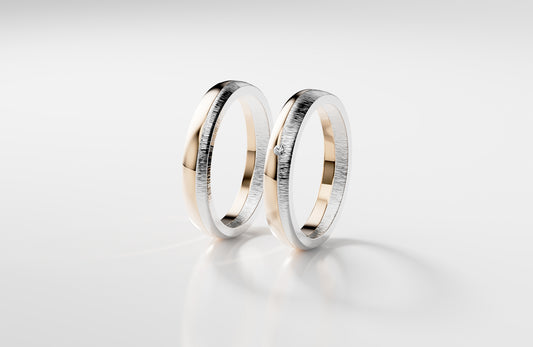 Linea Duo - Roségold | Natürlicher Diamant