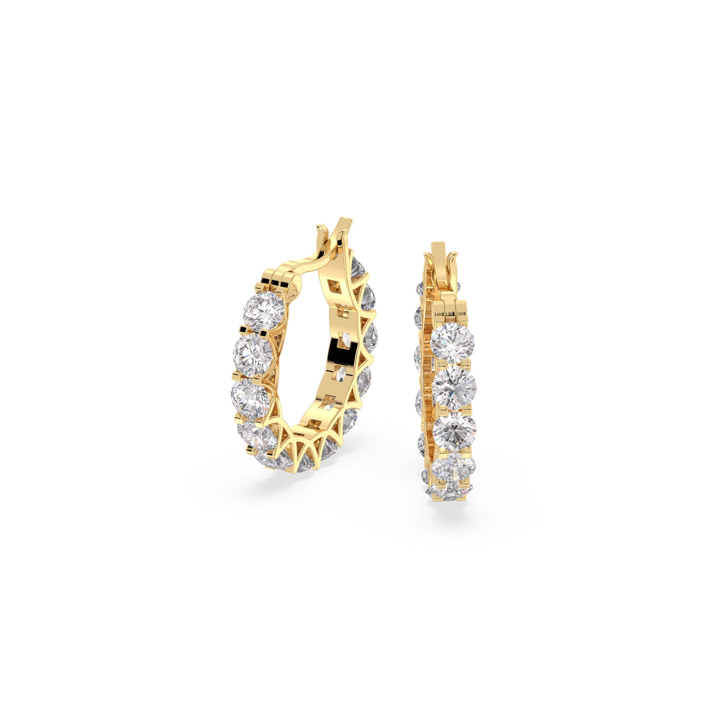 Marielle - Creolen - Gelbgold | Natürlicher Diamant