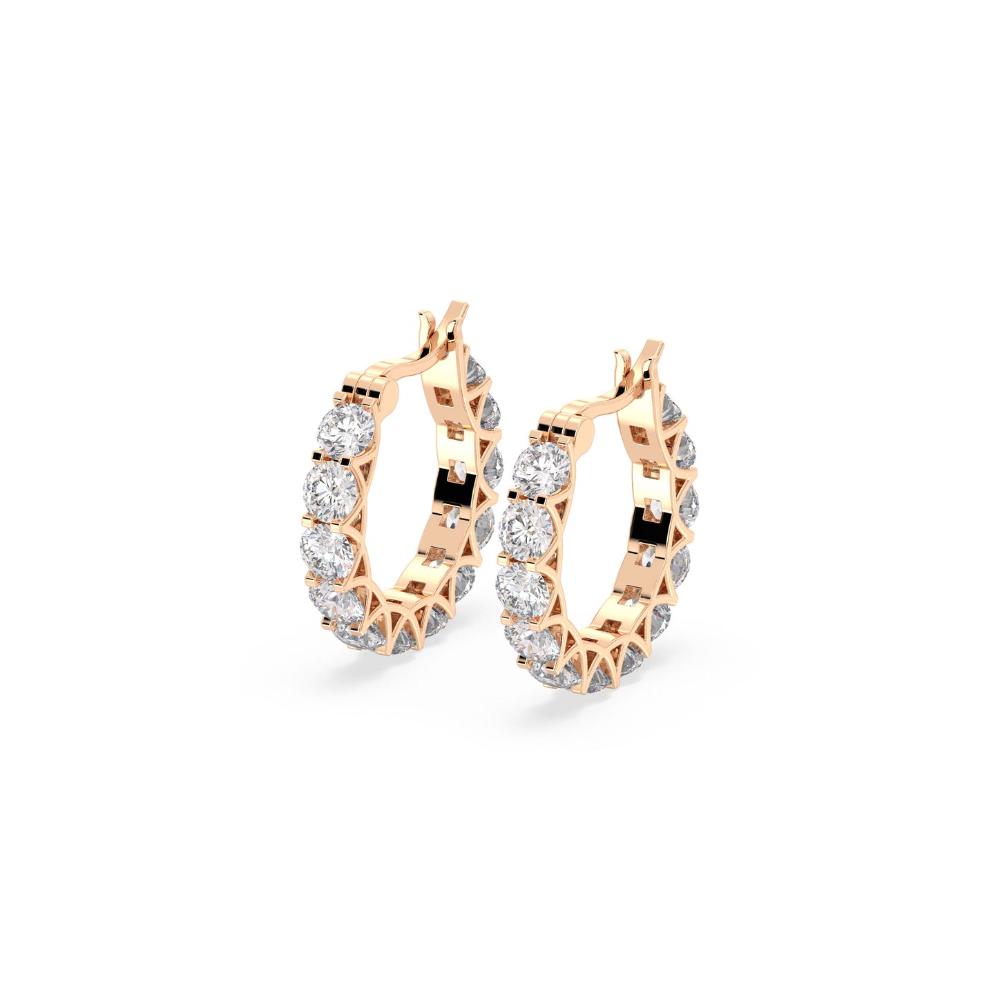 Marielle - Creolen - Roségold | Natürlicher Diamant