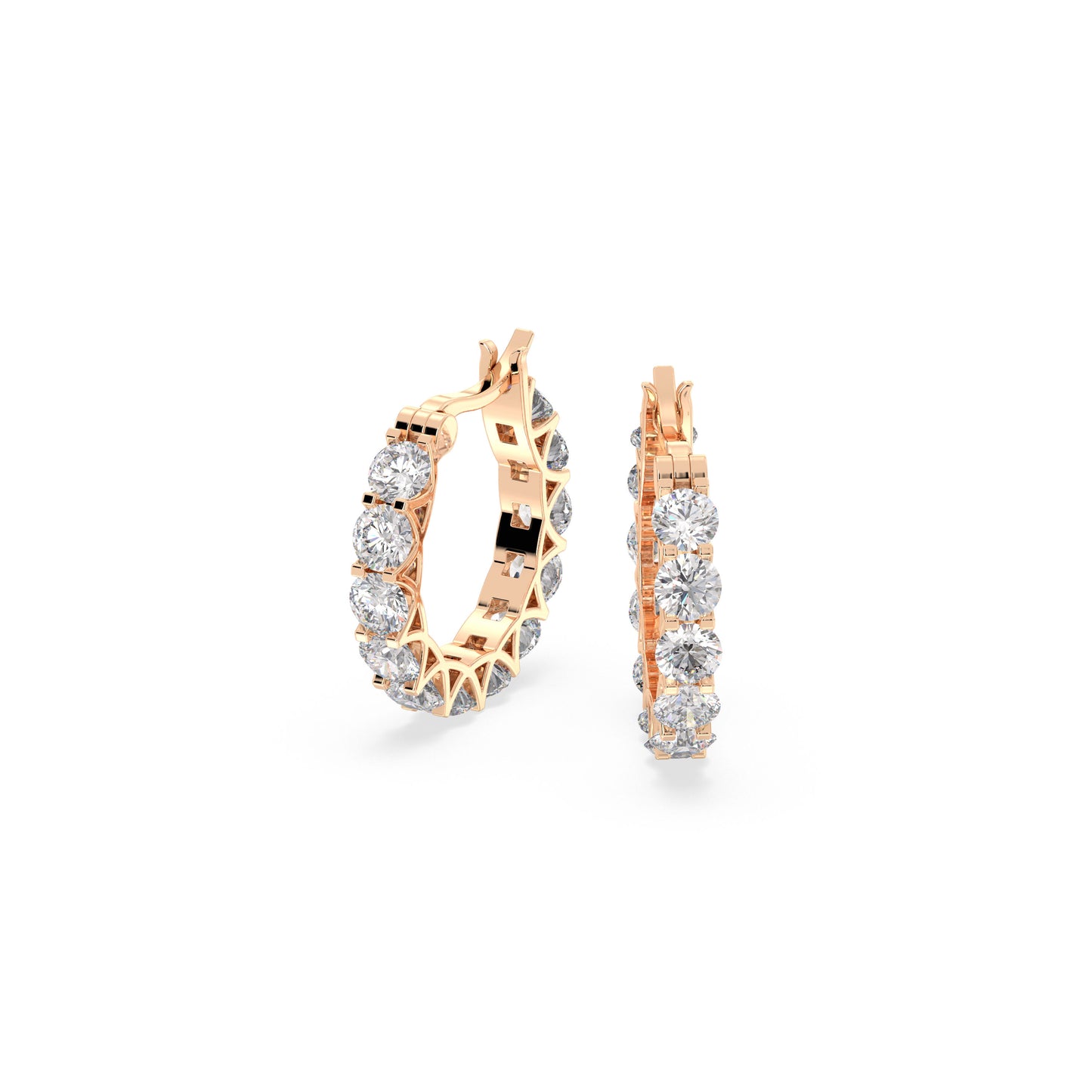 Marielle - Creolen - Roségold | Natürlicher Diamant